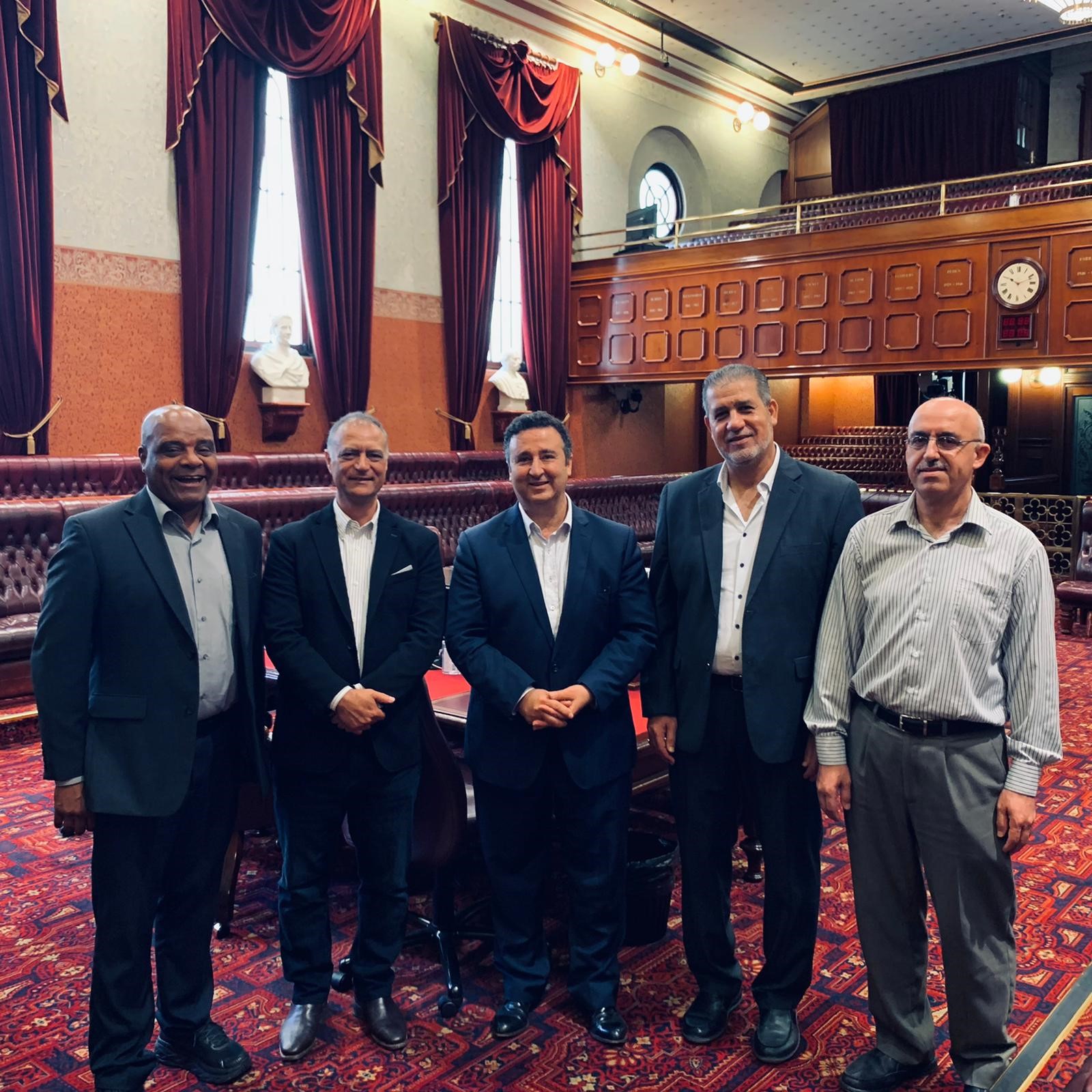 زيارة وفد الجمعية الأسترالية الأردنية للنائب شوكت مسلماني في مبنى برلمان نيوساوث ويلز